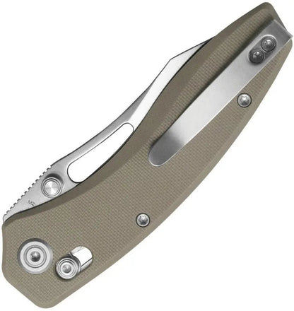 Kubey Caiman Crossbar Lock Tan G10 Folding Knife