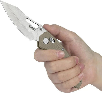 Kubey Caiman Crossbar Lock Tan G10 Folding Knife