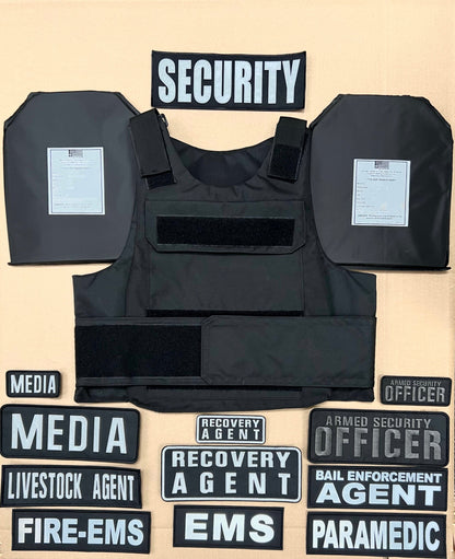 First Responder / Duty VEST COMBO PACKAGE LEVEL IIIA (2) 10x12 Front/Back Plates and Patch